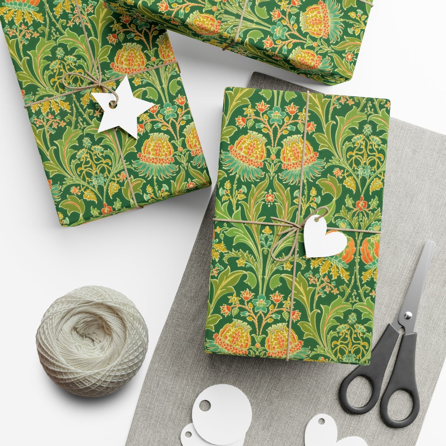 Vintage Green Flower Pattern - Gift Wrap Papers - 10295