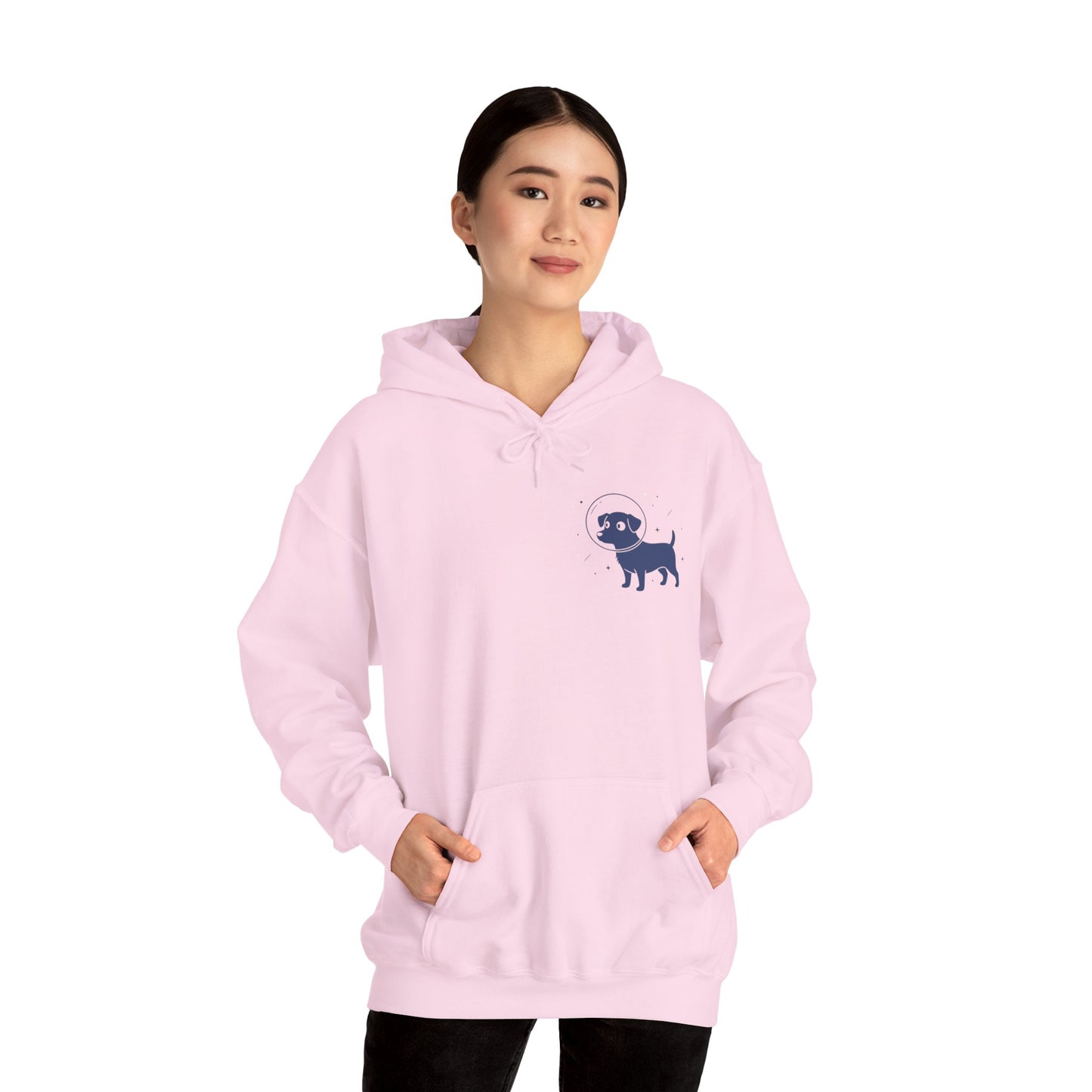 Dog in Space Hoodie – Space Puppy Graphic Hooded Sweatshirt, Unisex Heavy Blend™ - 14679