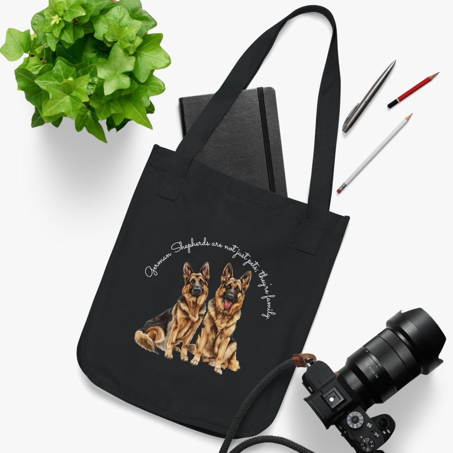 German Shepherds are Not Just Pets; They're Family - Organic Canvas Tote Bag - 10482