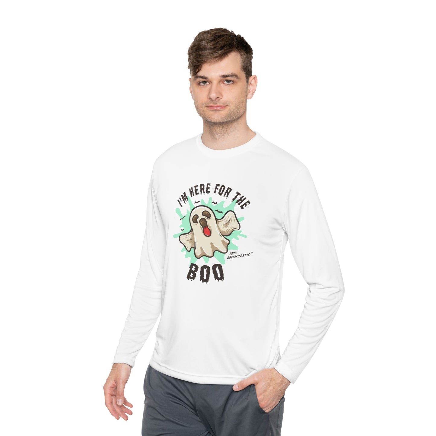 I am Here For The Boo - Unisex Lightweight Long Sleeve Tee - 13901