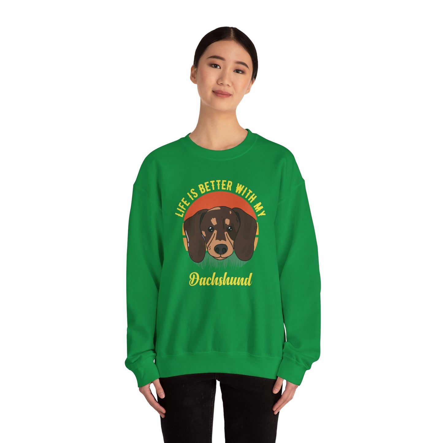 Life is Better With My Dachshund - Unisex Heavy Blend™ Crewneck Sweatshirt