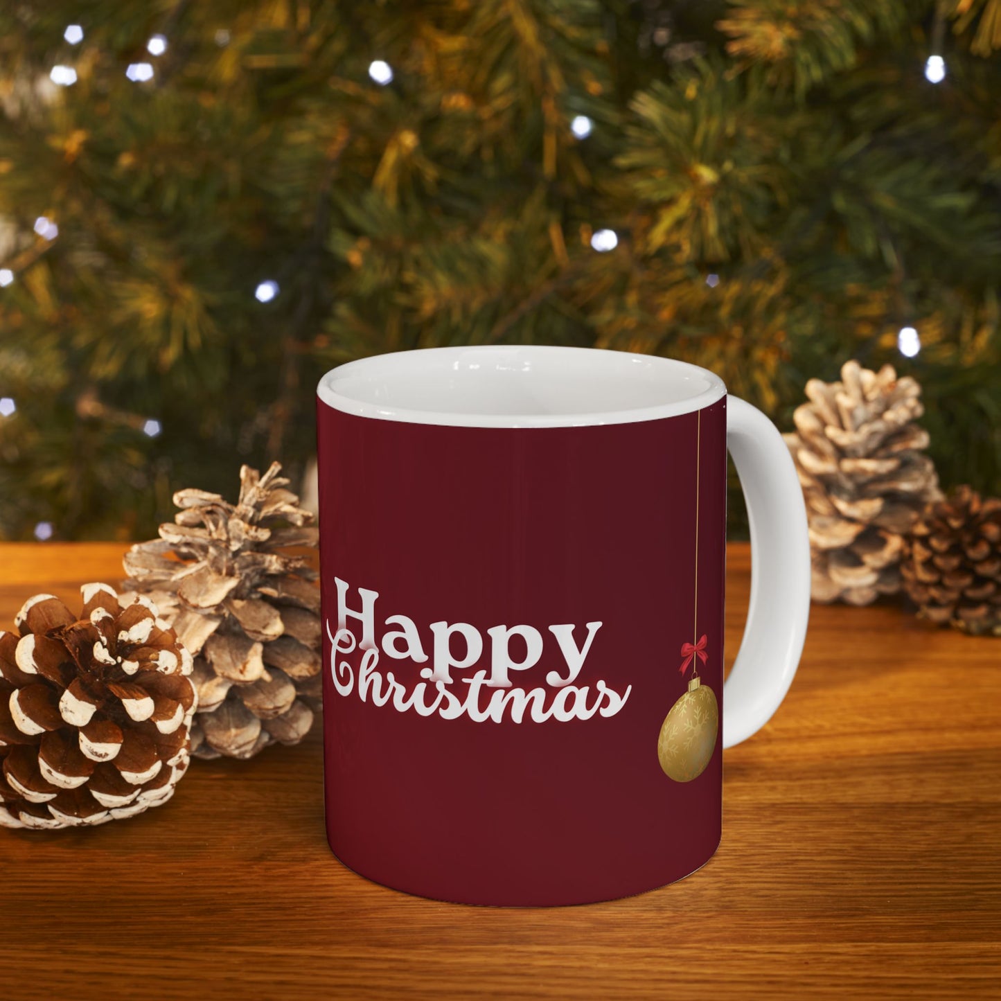 Happy Christmas, Family Photo, Customizable - Ceramic Mug, (11oz, 15oz) - 10929