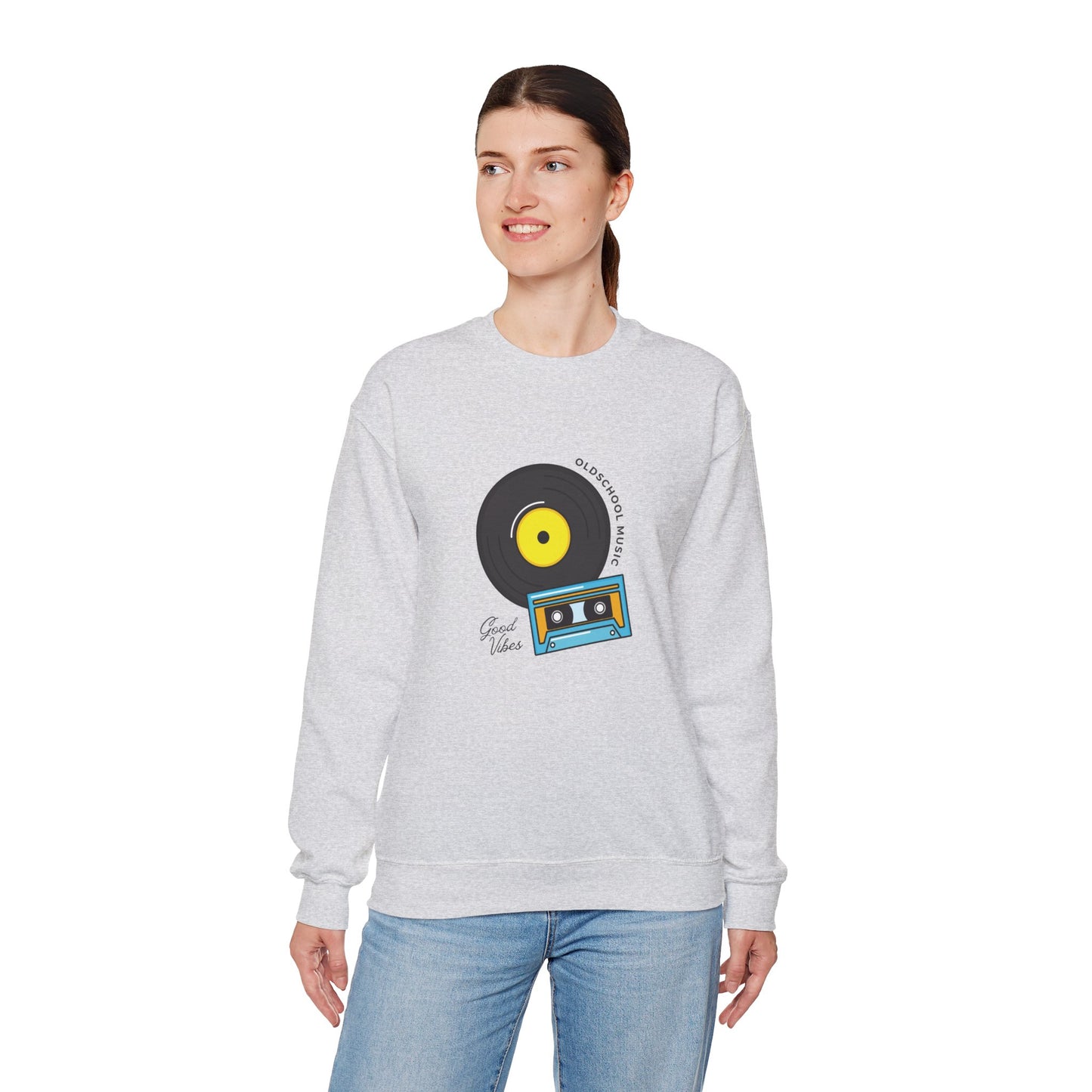 Record & Cassette, Old School Music - Unisex Heavy Blend™ Crewneck Sweatshirt - 11273