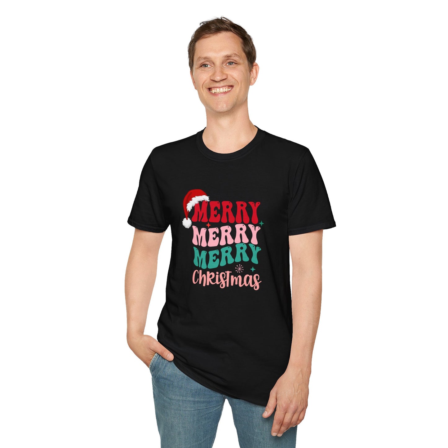 Merry, Merry, Merry Christmas - Unisex Softstyle T-Shirt - 10496