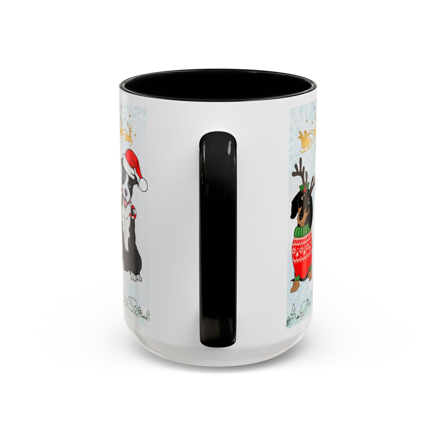 Merry Christmas Dogs - Accent Coffee Mug (11, 15oz)