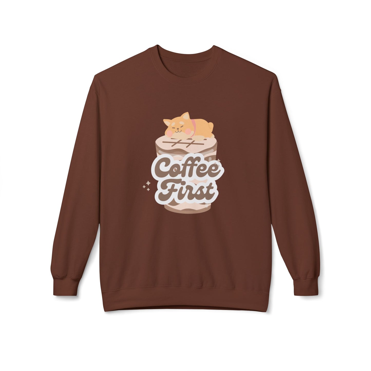 Coffee First - Unisex Midweight Softstyle Fleece Crewneck Sweatshirt - 11344