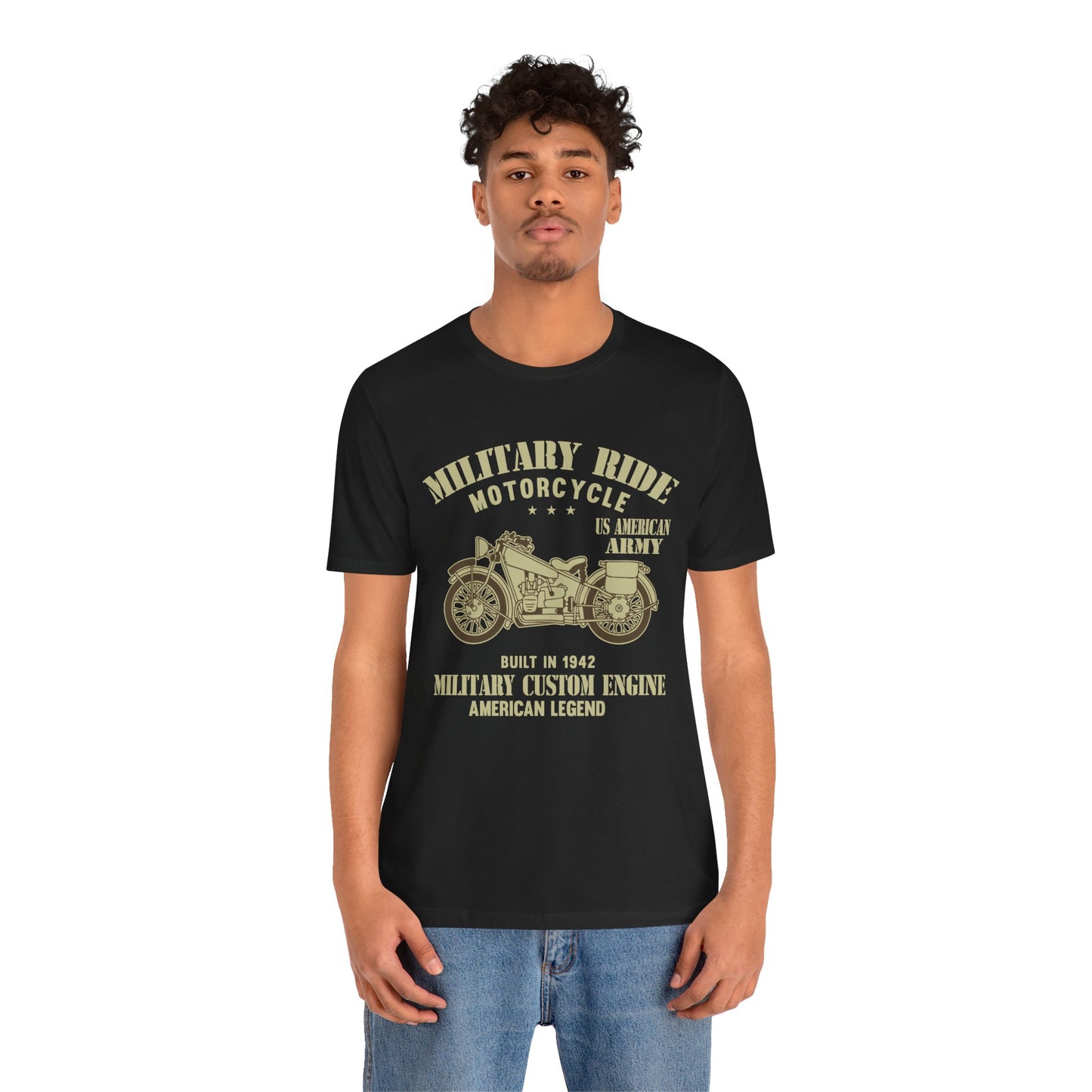 Military Ride Motorcycle - Unisex Jersey Short Sleeve Tee - 13149