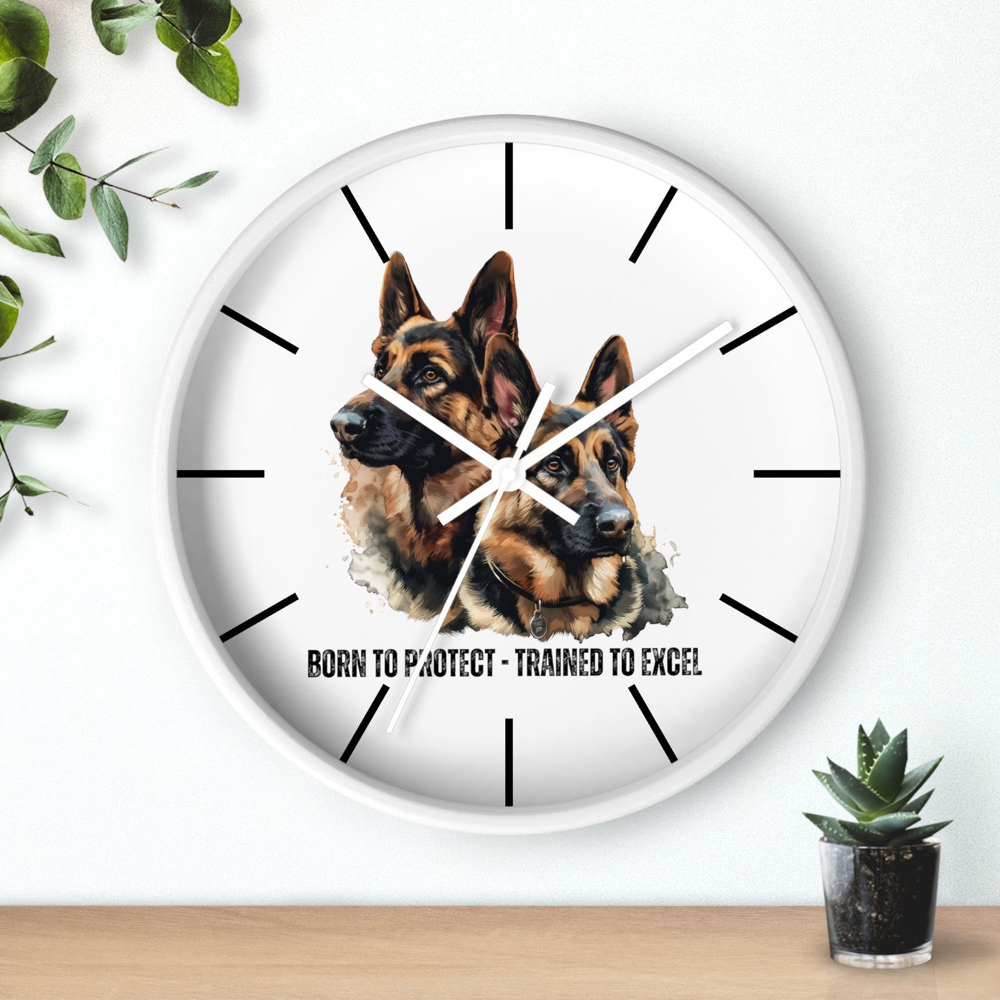 German Shepherds: Born to Protect - Wall Clock