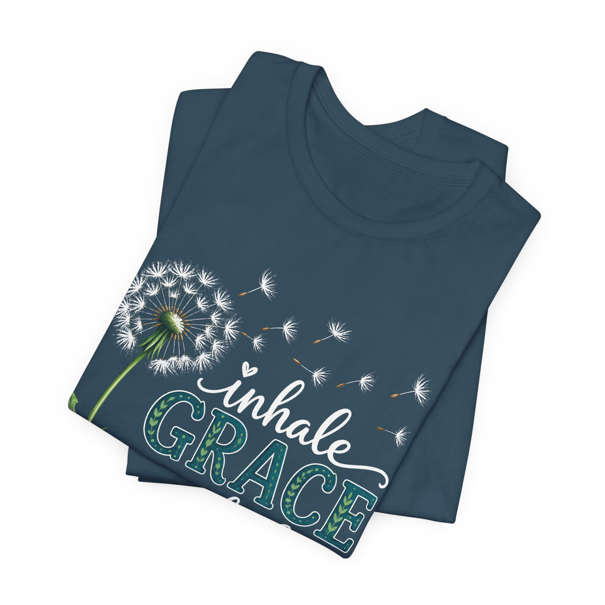 Inhale Grace Exhale Praise T-Shirt, Christian Faith Floral Tee - 14990