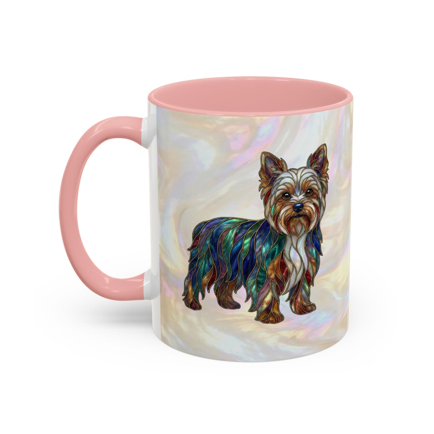 Yorkie Accent Coffee Mug – Stained Glass Design 11/15oz - 14653
