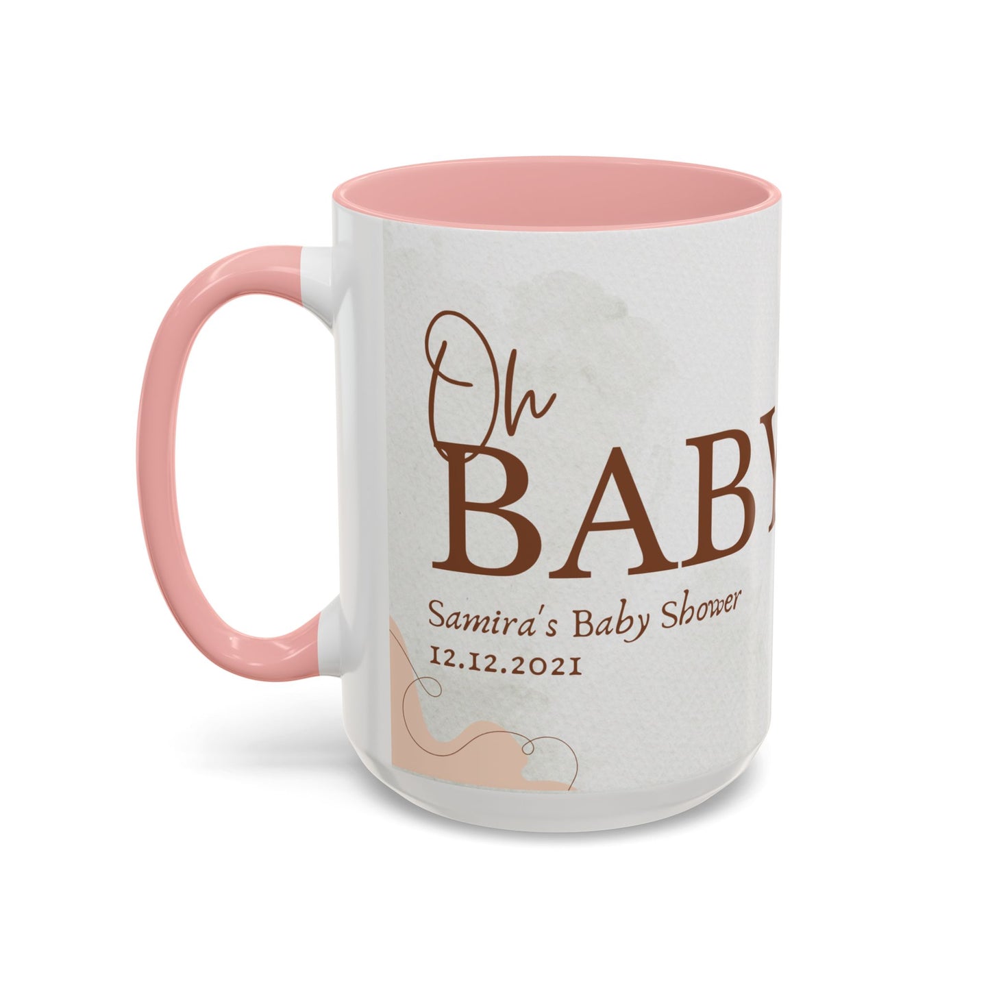 Oh Baby, Samira's Baby Shower, Customizable - Accent Coffee Mug (11, 15oz) - 10882