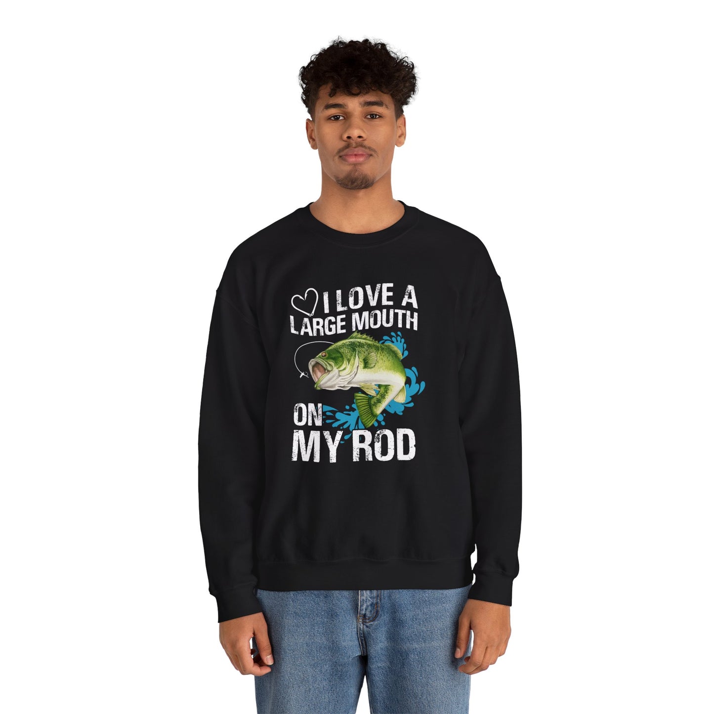 I Love A Large Mouth On My Rod - Unisex Heavy Blend™ Crewneck Sweatshirt