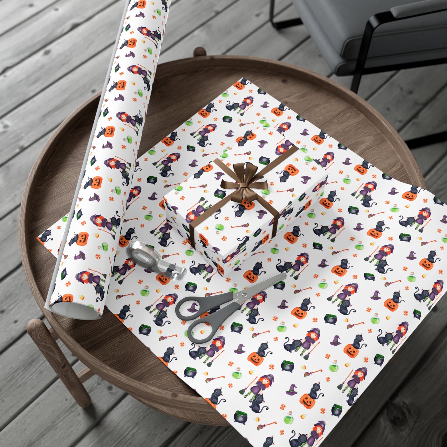 Halloween Girl with a Black Cat - Gift Wrap Papers - 13987