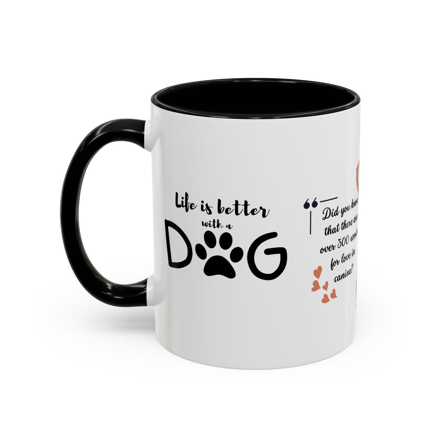 Did You Know There Are 300 Words For Love in Canine? -  Accent Coffee Mug (11, 15oz)