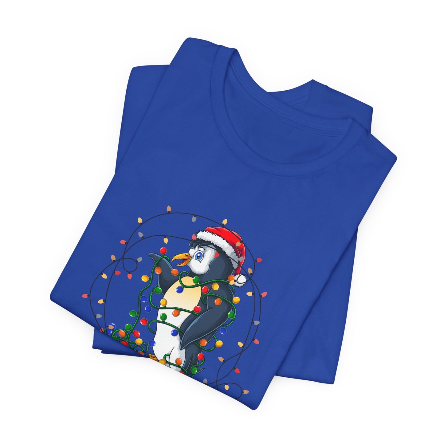 Penguin with Christmas Light - Unisex Jersey Short Sleeve Tee - 10407