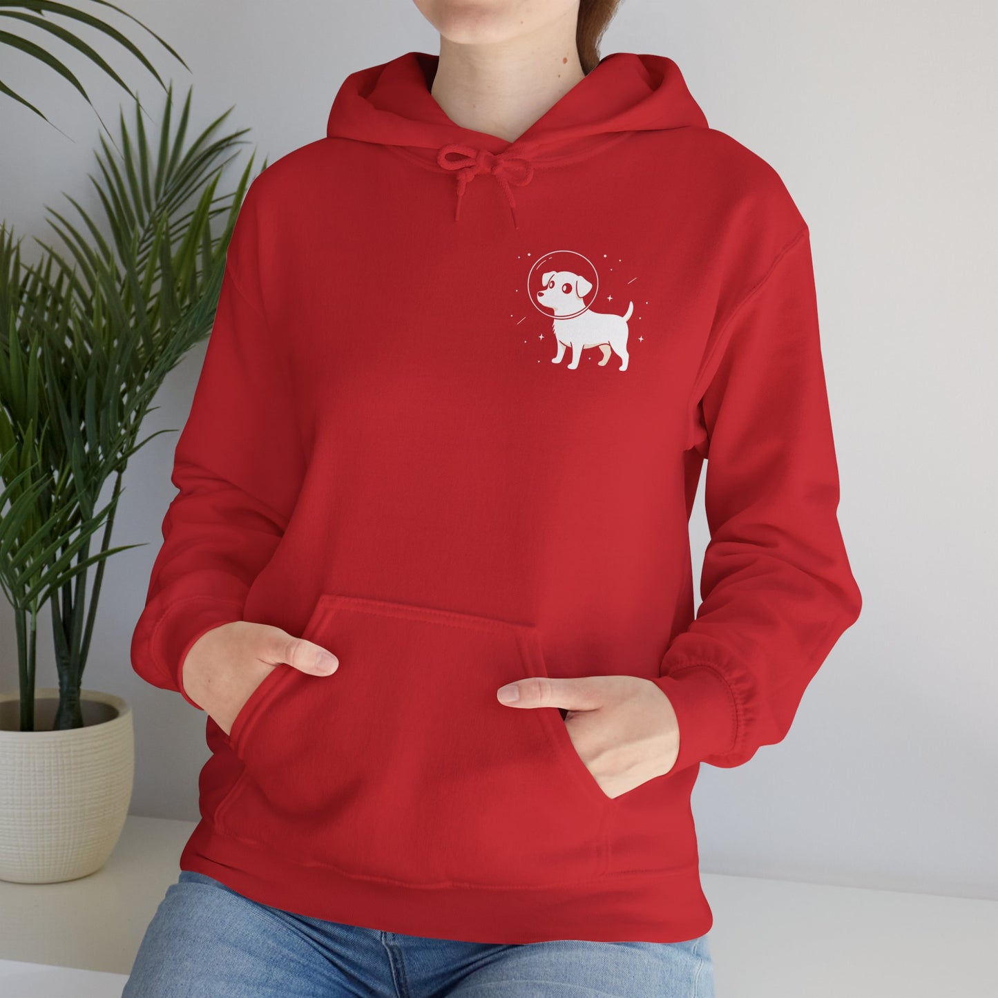 Dog in Space Hoodie – Space Puppy Graphic Hooded Sweatshirt, Unisex Heavy Blend™ - 14679
