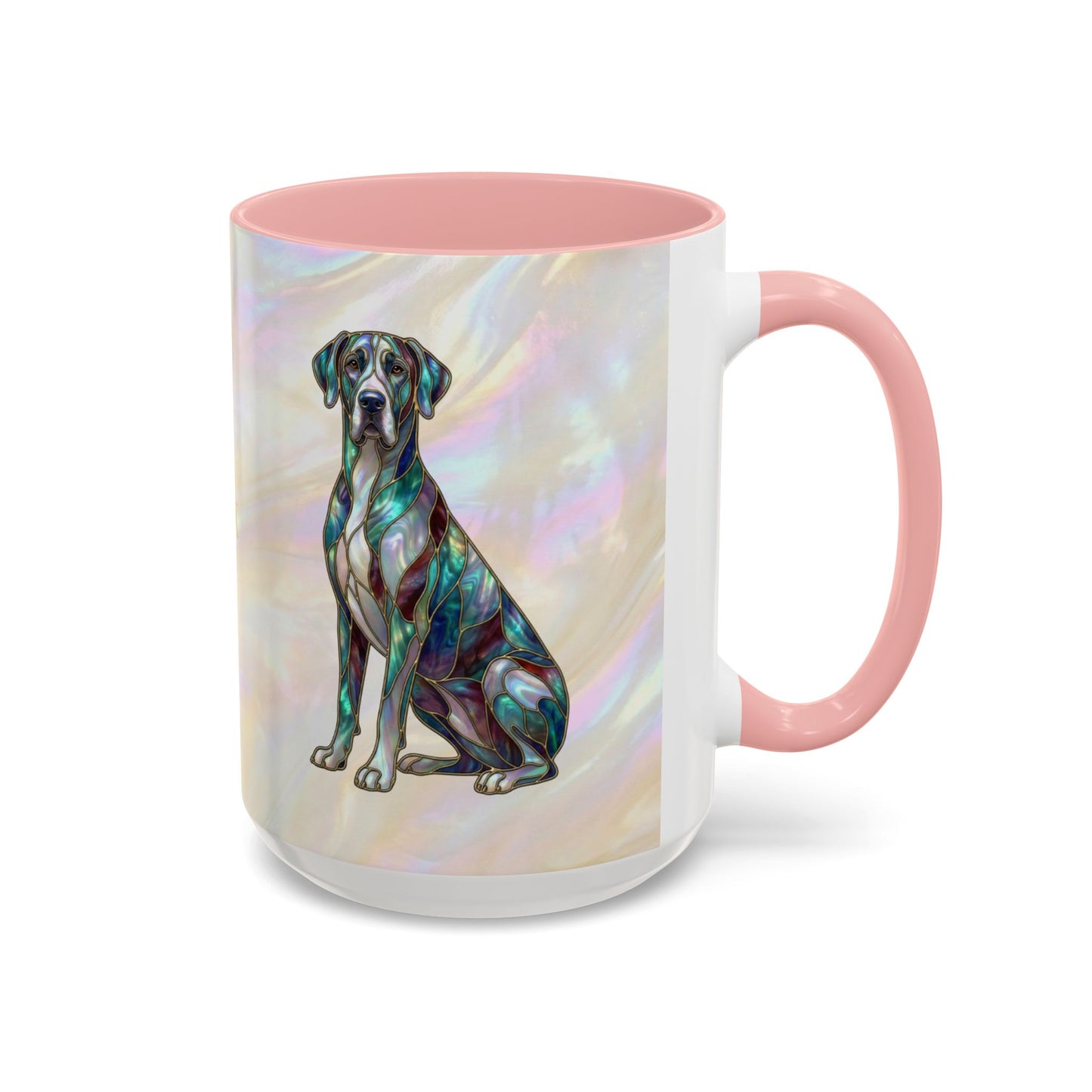 Personalized Great Dane Dog Mug — Stained Glass Design (11/15 oz) - 14550