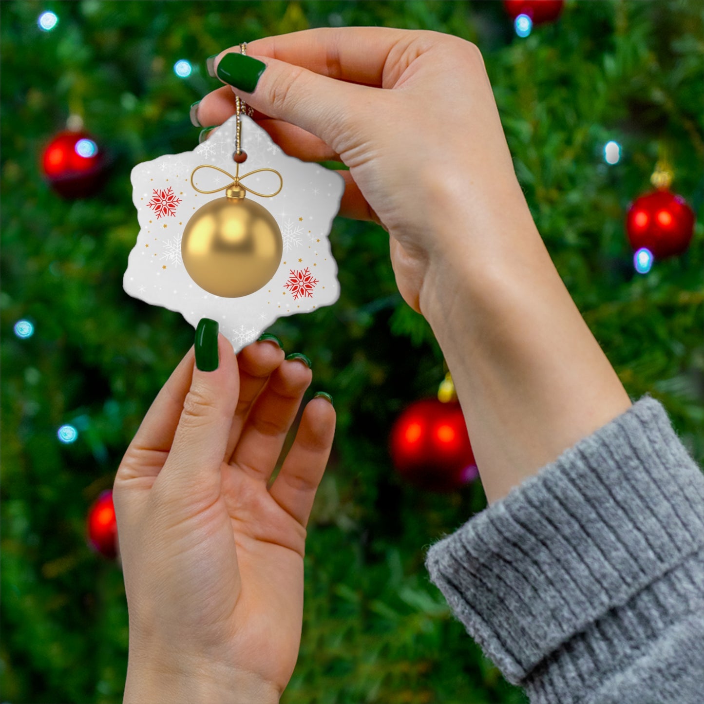 Gleaming Gold - Ceramic Ornament, 4 Shapes