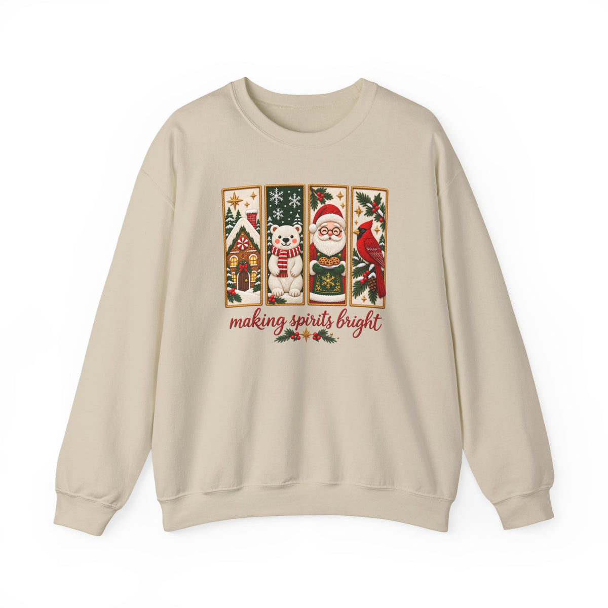 Making Spirits Bright Sweatshirt, Cute Vintage Christmas Crewneck - 14548