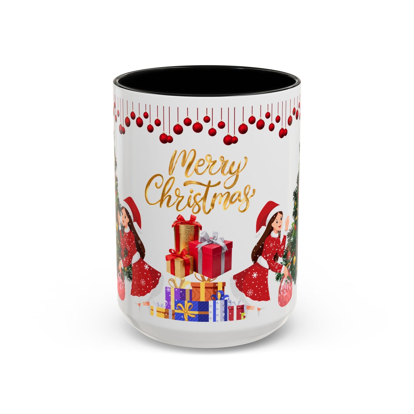 Merry Christmas - Accent Coffee Mug (11, 15oz)