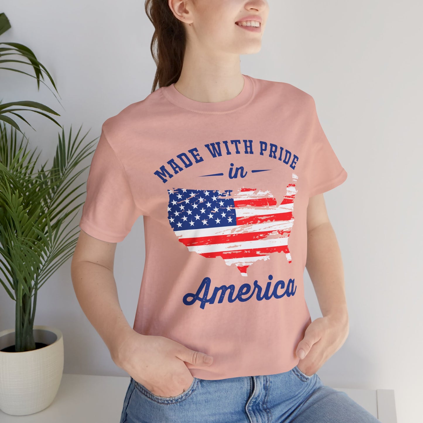 American Pride Unisex Tee, Patriotic Shirt, USA Pride Tee, Independence Day Apparel, Gift for Veterans, Summer Fashion - 13693