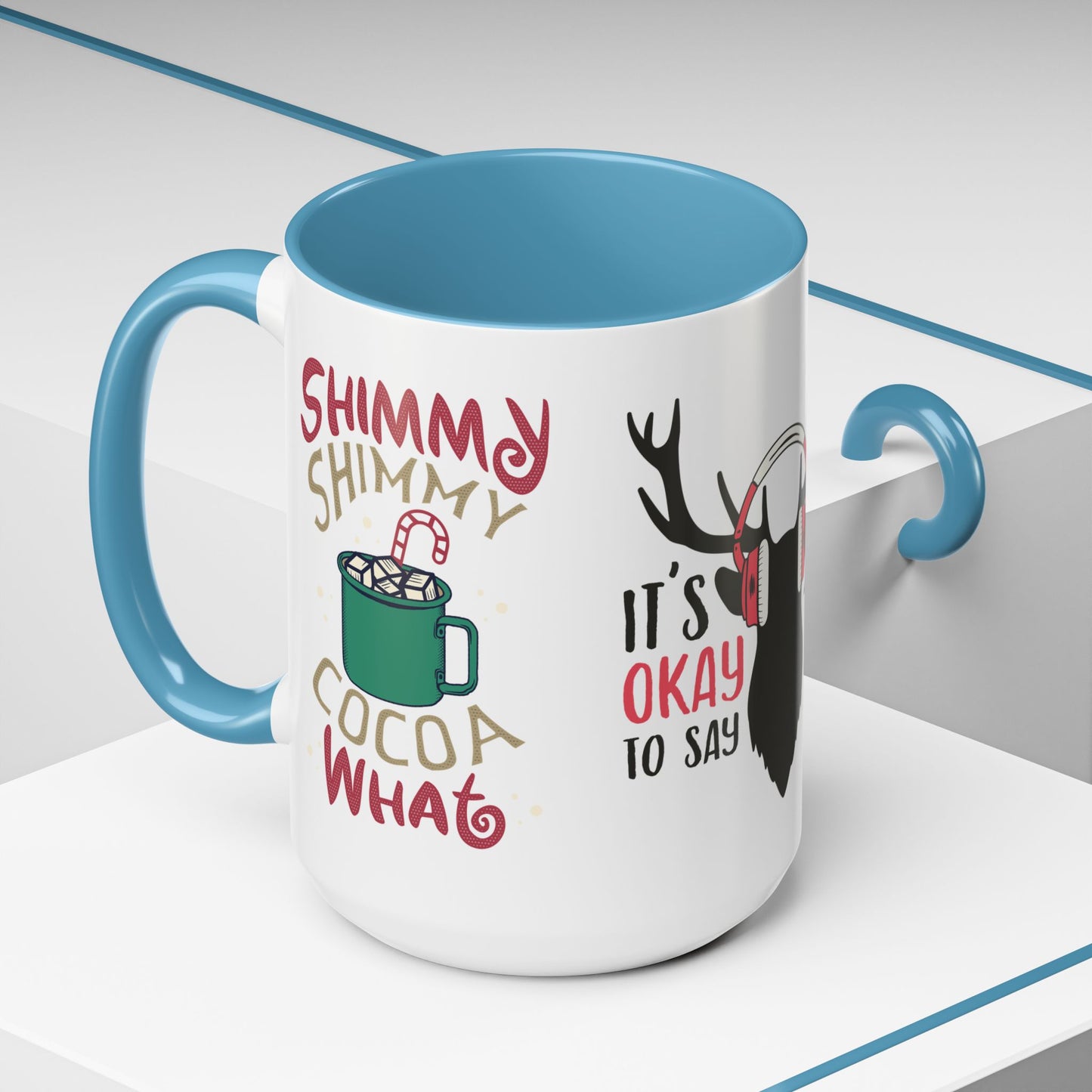 It's Ok To Say Ho Ho! - Accent Coffee Mug (11, 15oz)