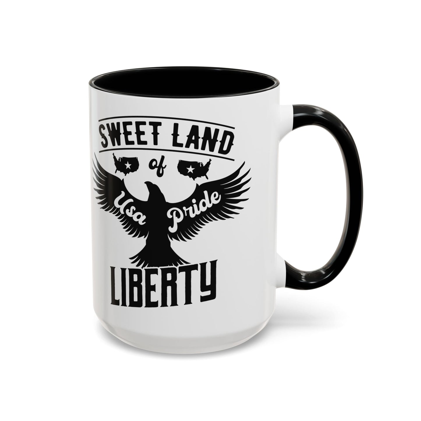 Patriotic Coffee Mug - Sweet Land of Liberty Design, 4th of July Gift, Inspirational Drinkware, American Pride Mug, Vintage Style Cup - 13892
