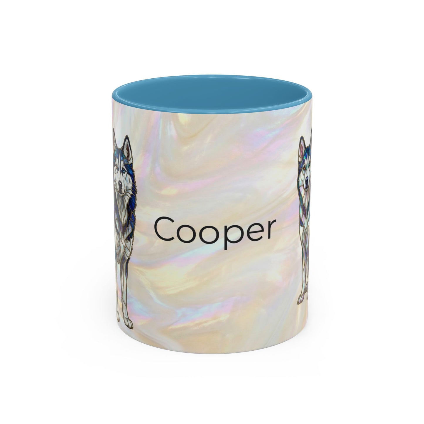 Personalized Husky Accent Coffee Mug – Stained Glass Design (11/15oz) - 14543