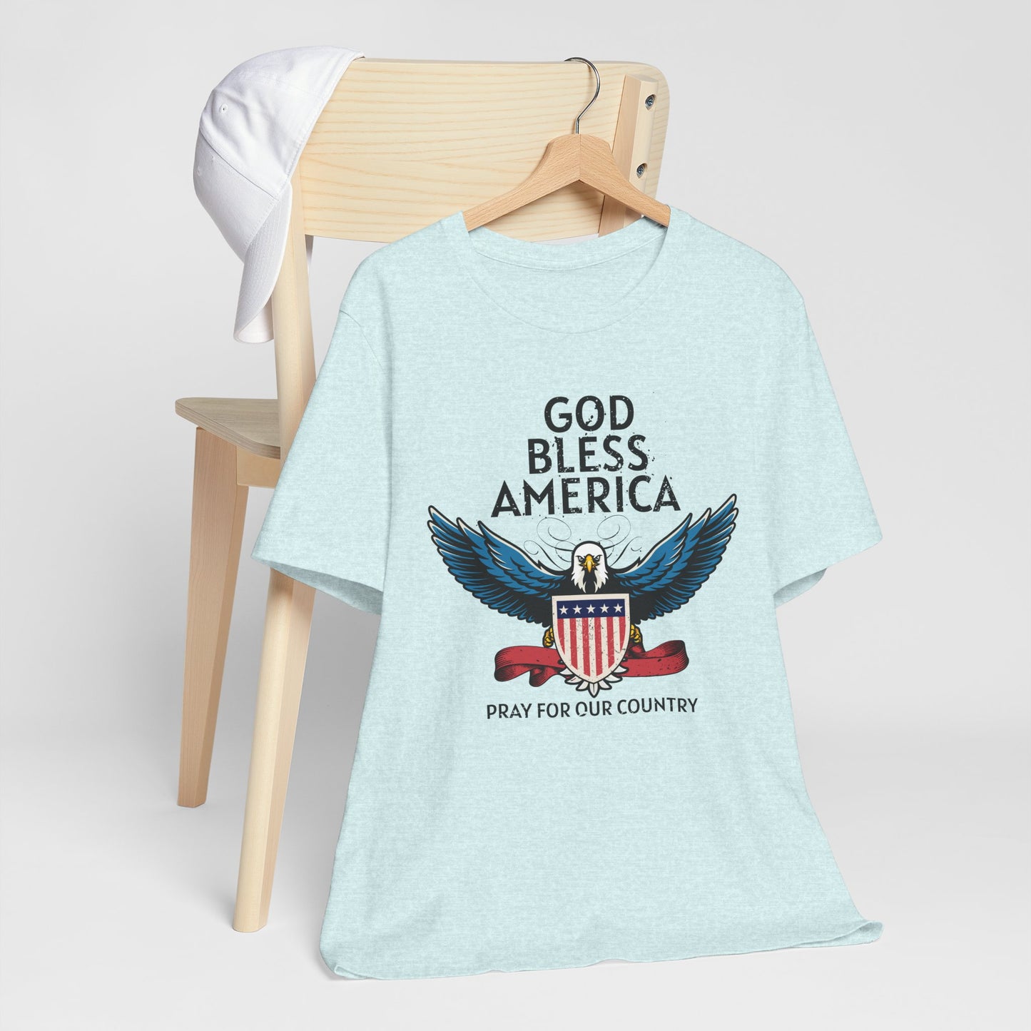 God Bless America Unisex Tee | Patriotic Shirt, American Eagle Design, Casual Wear, Independence Day, Gifts for Veterans - 13786