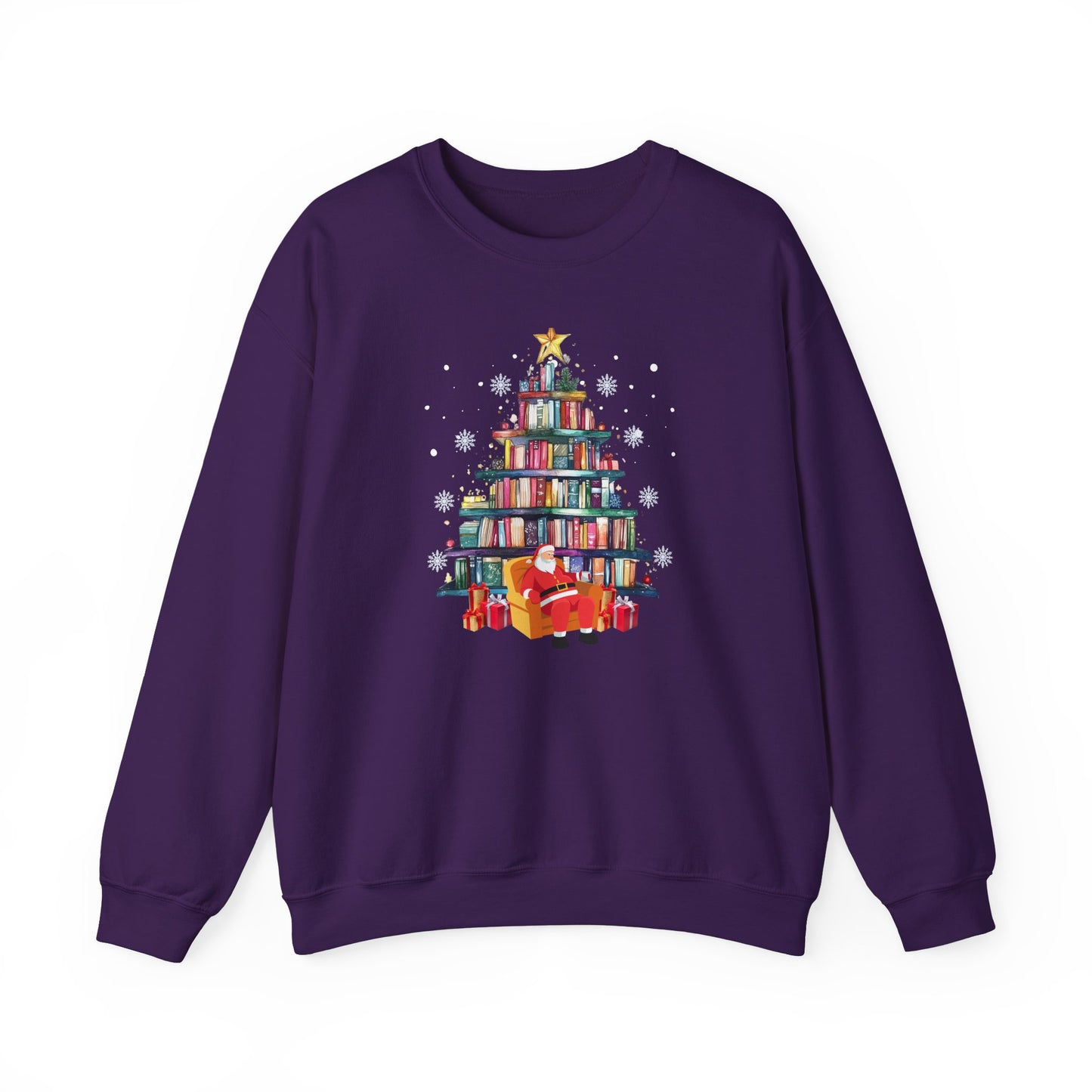 The Book Lover's Christmas Tree - Unisex Heavy Blend™ Crewneck Sweatshirt