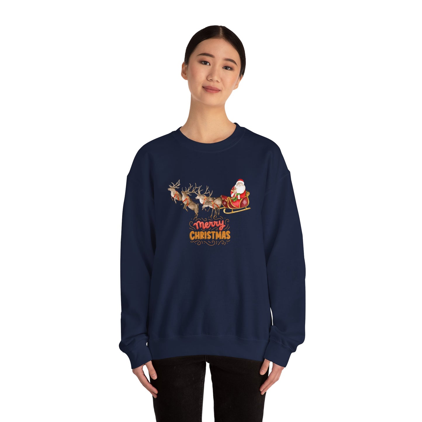 Santa & Reindeers - Unisex Heavy Blend™ Crewneck Sweatshirt - 10011