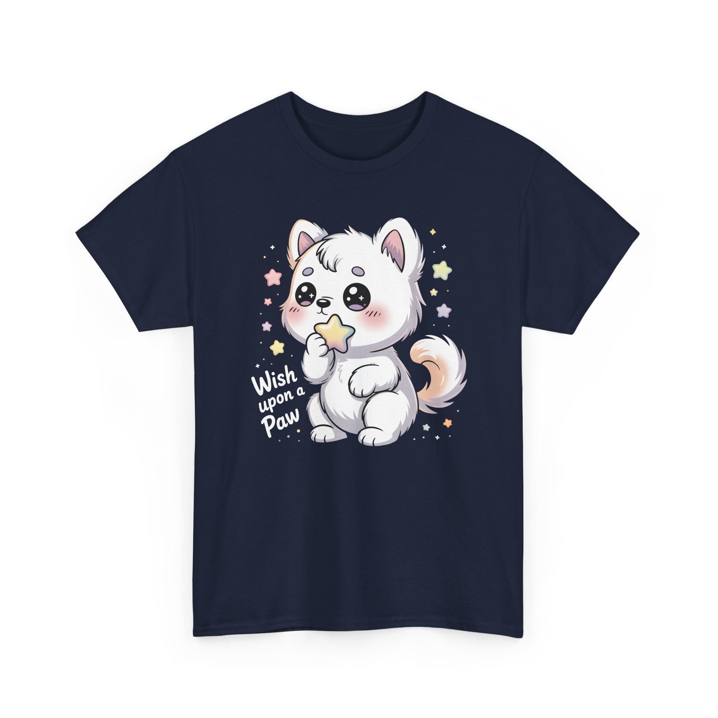 Cute Kitten T-Shirt – “Wish Upon a Paw” Kawaii Cat Tee Gift - 14851