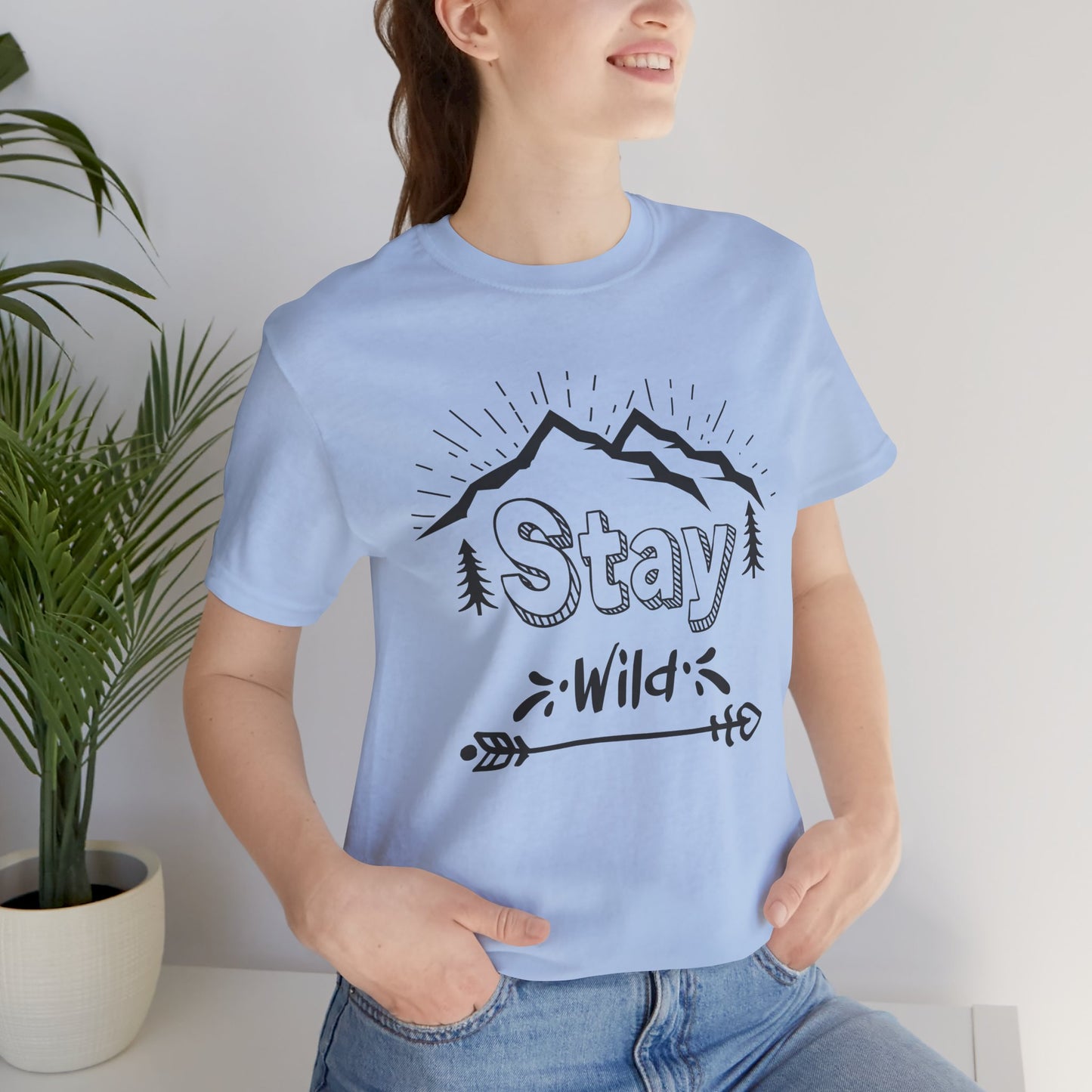 Camping: Stay Wild - Unisex Jersey Short Sleeve Tee - 12589
