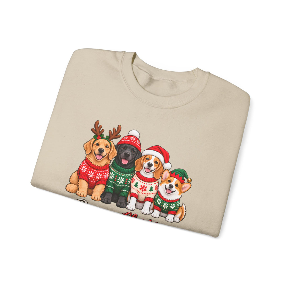 Pawsome Christmas Sweatshirt,  Cute Festive Dogs Crewneck - 14558