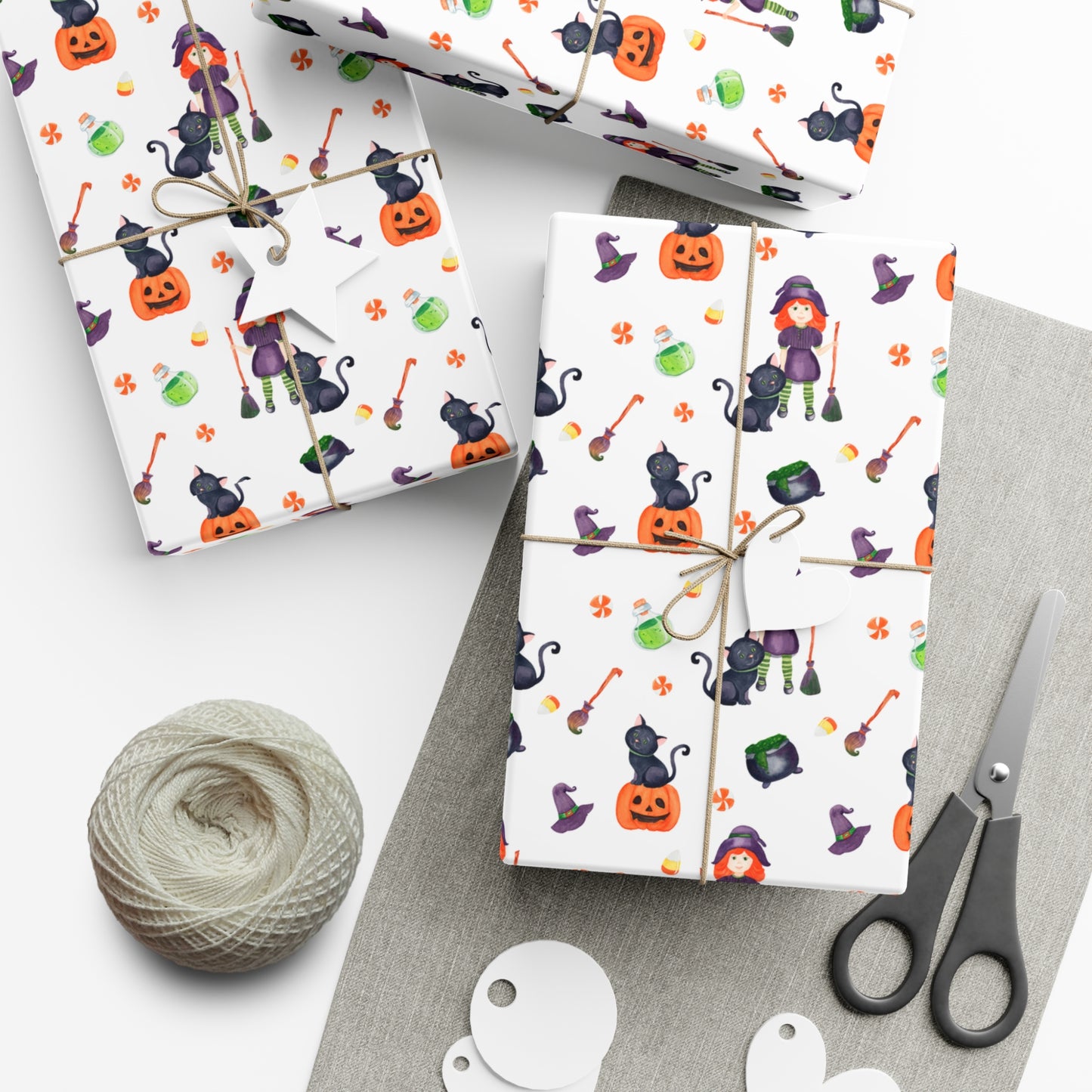 Halloween Girl with a Black Cat - Gift Wrap Papers - 13987