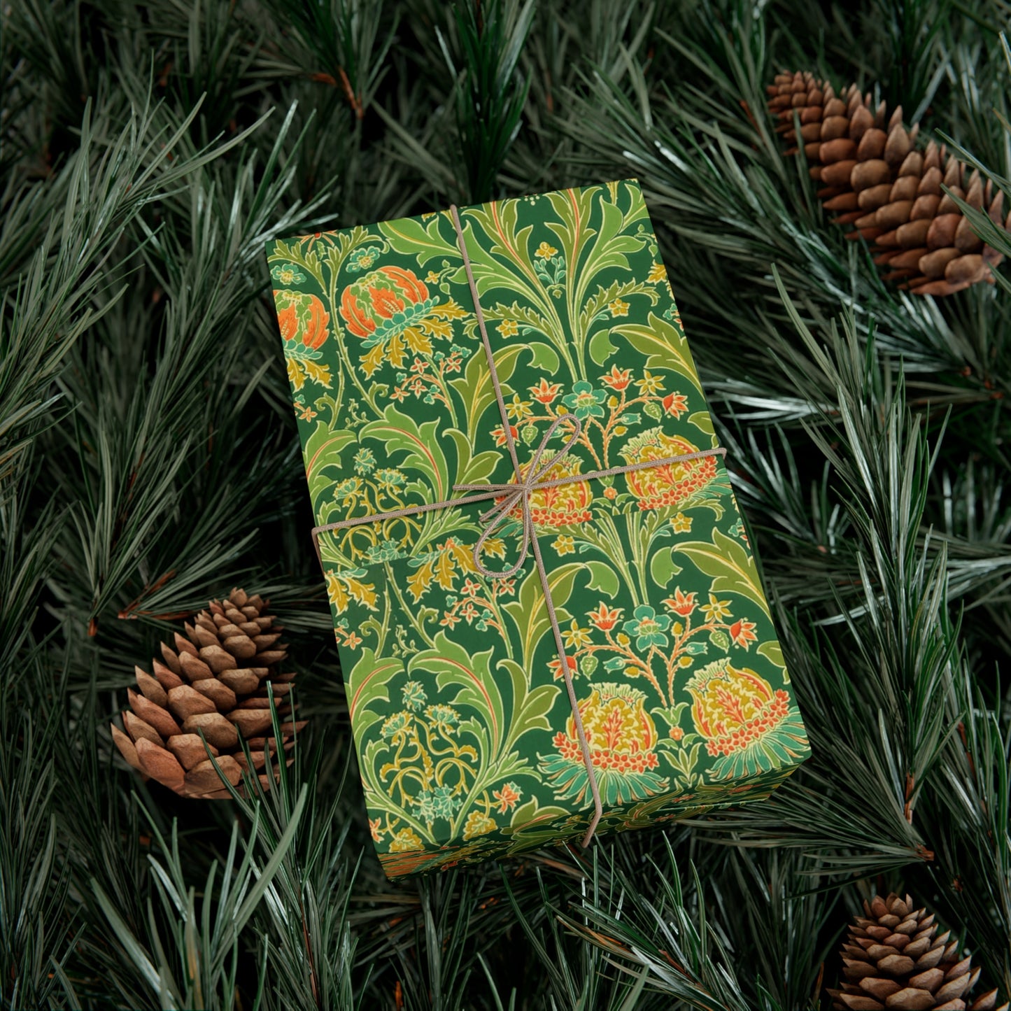 Vintage Green Flower Pattern - Gift Wrap Papers - 10295