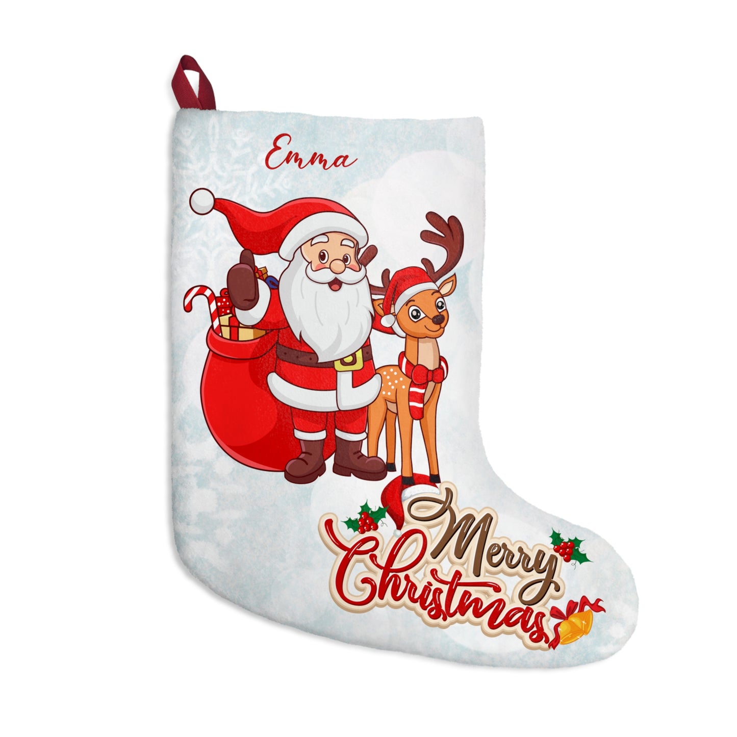 Emma, Santa's Party, Customizable - Christmas Stockings - 10435