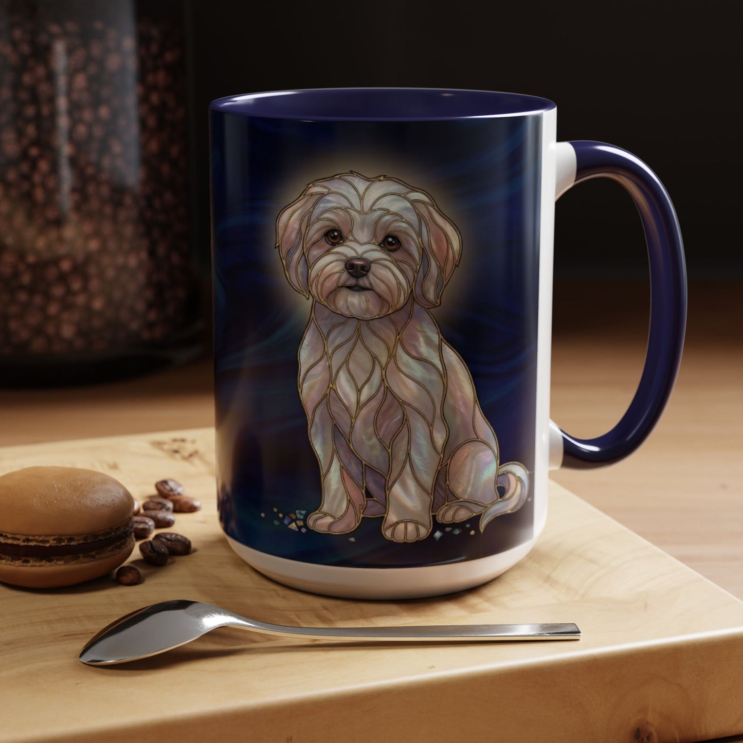 Maltese Art Coffee Mug — Stain Glass Design (11/15oz) - 14546