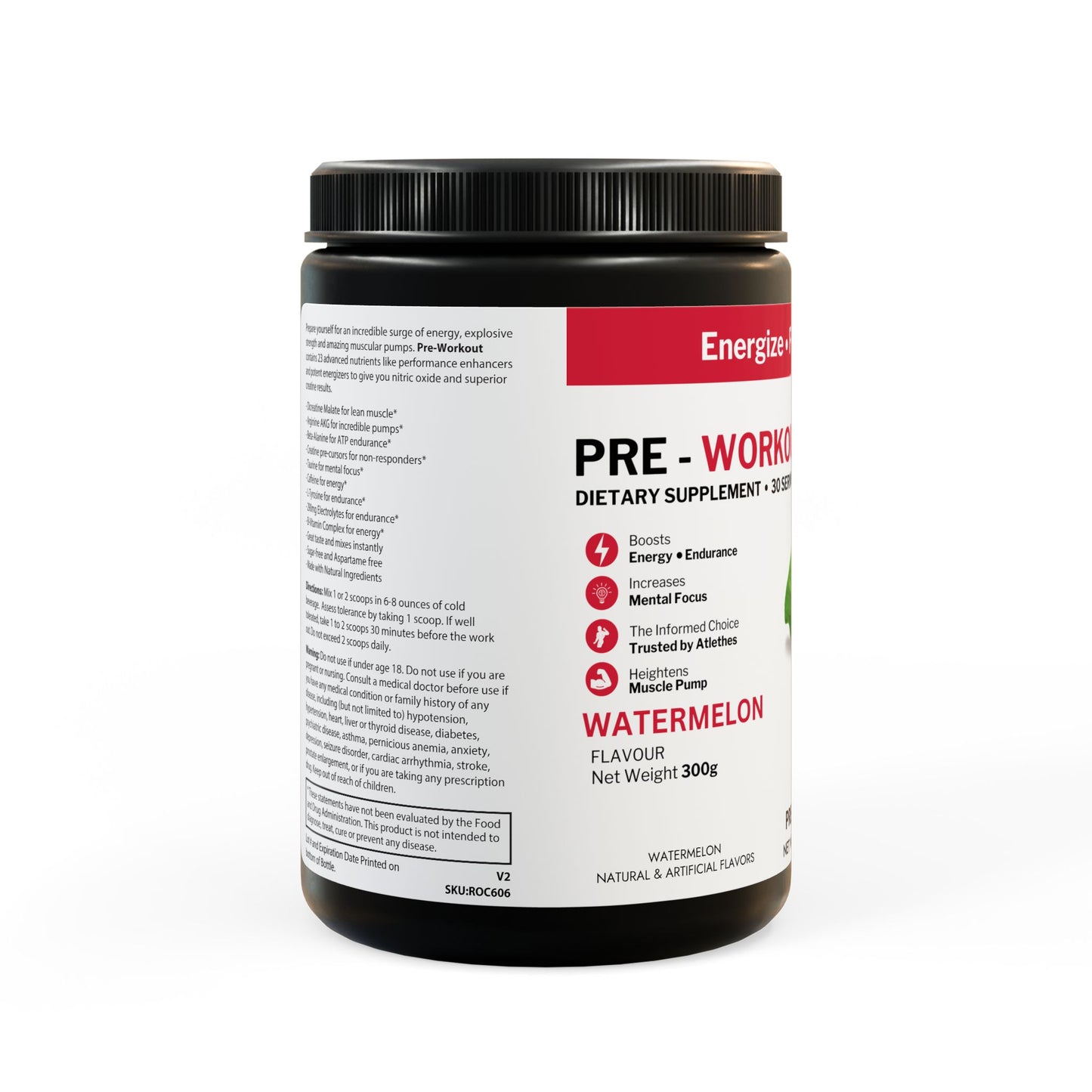 Pre-Workout Supplement, Watermelon (300g, 10.58oz)