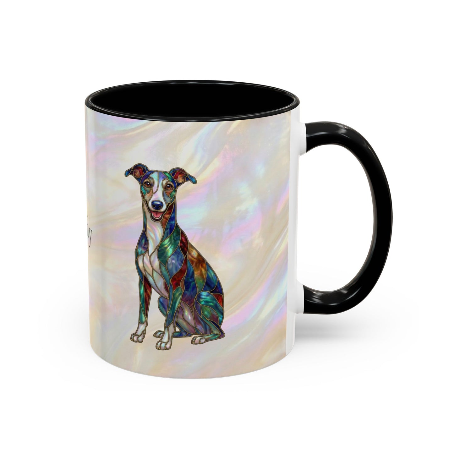 Whippet Accent Coffee Mug – Stained Glass Design 11/15oz - 14652