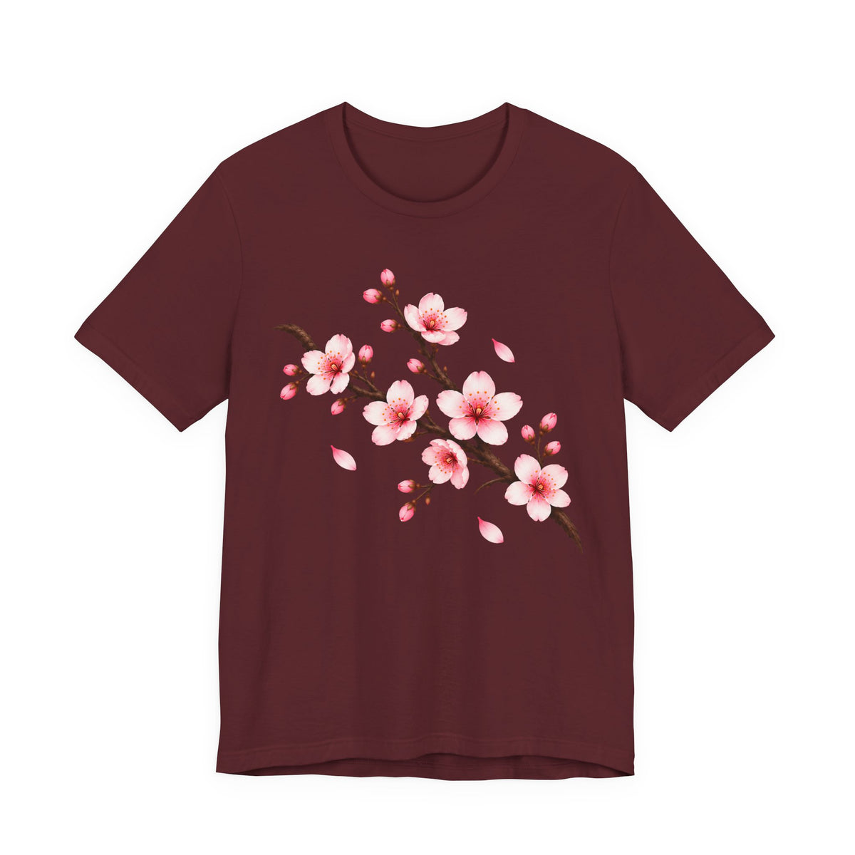 Cherry Blossom T-Shirt, Pink Sakura Branch Floral Tee - 14994