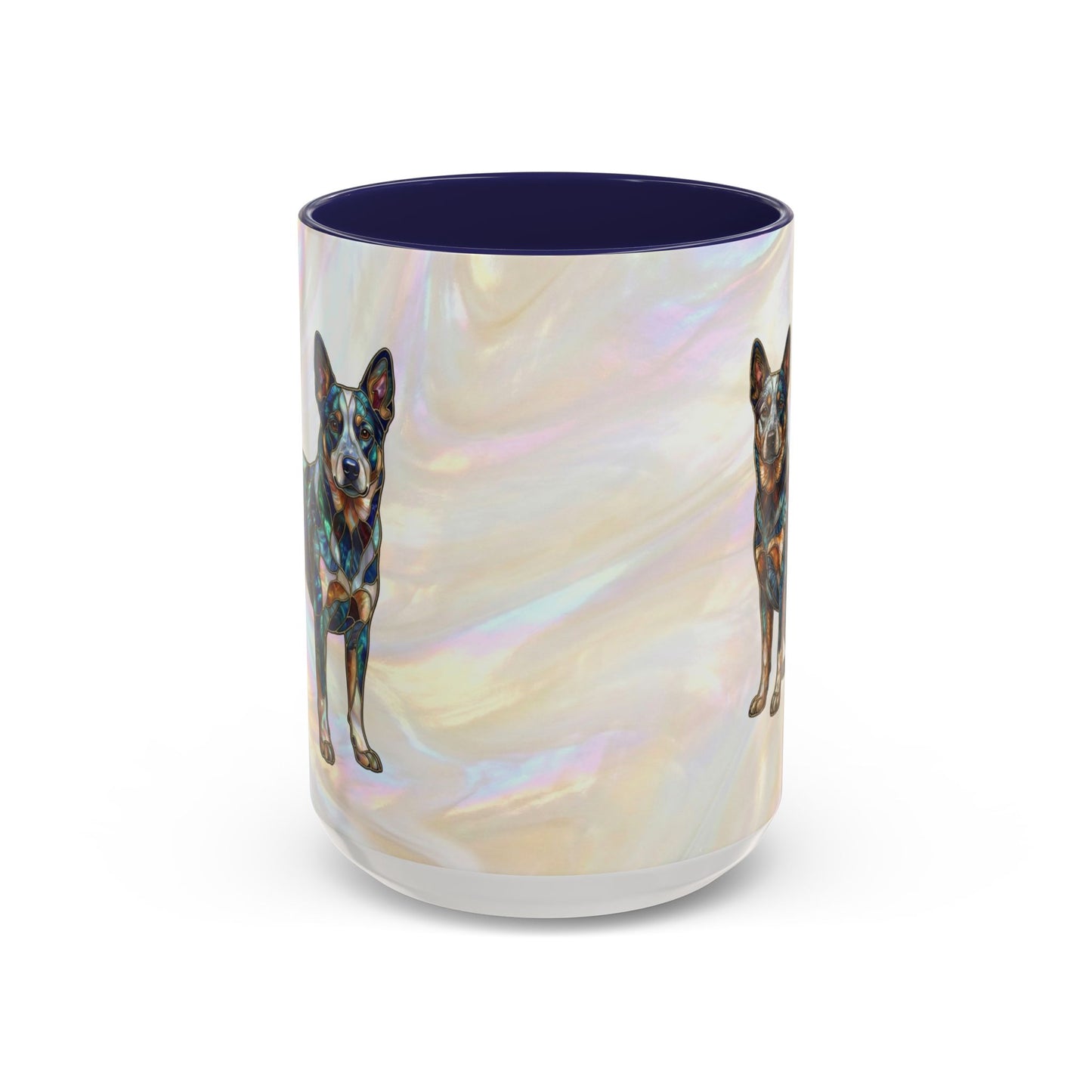 Australian Cattle Dog Accent Mug — Stained Glass Design (11/15oz) - 14613