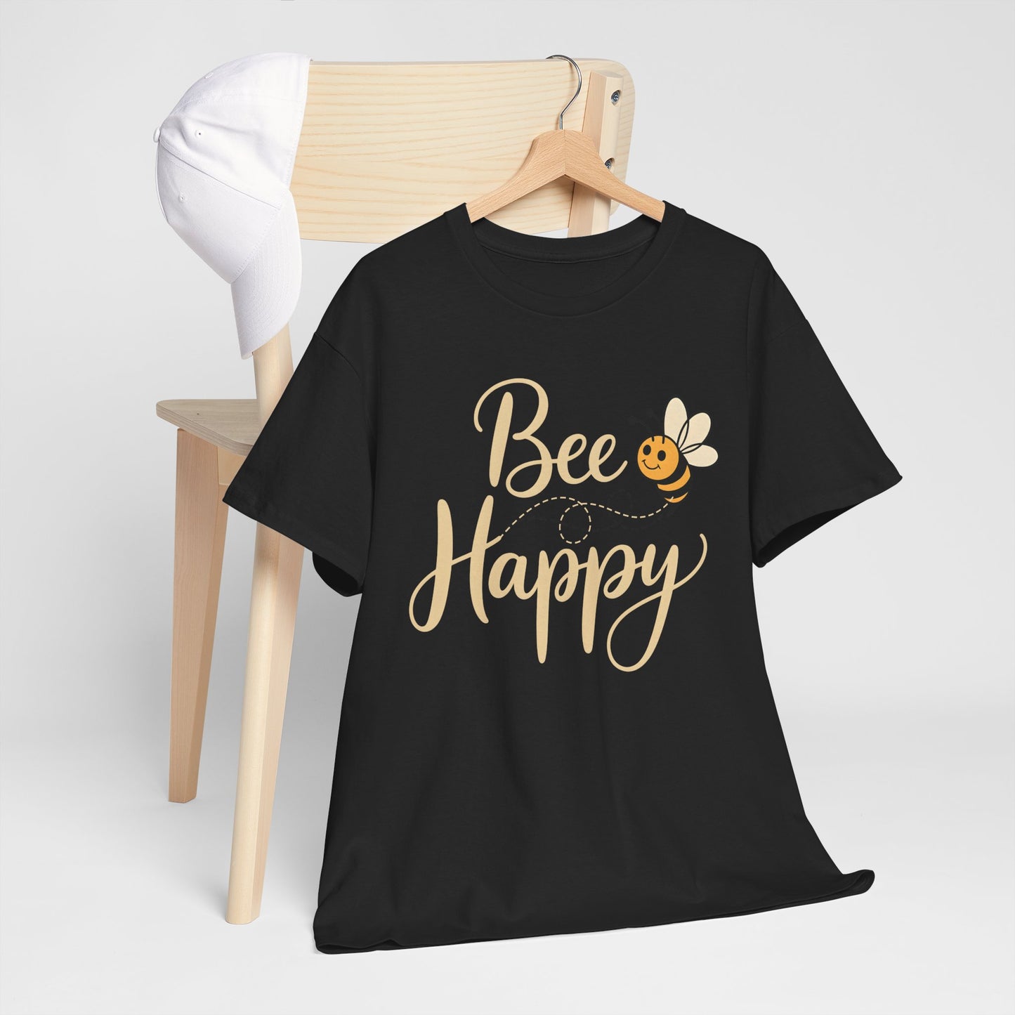 Bee Happy T-Shirt — Cute Bee Graphic Tee, Positive Vibes Gift Shirt - 14864