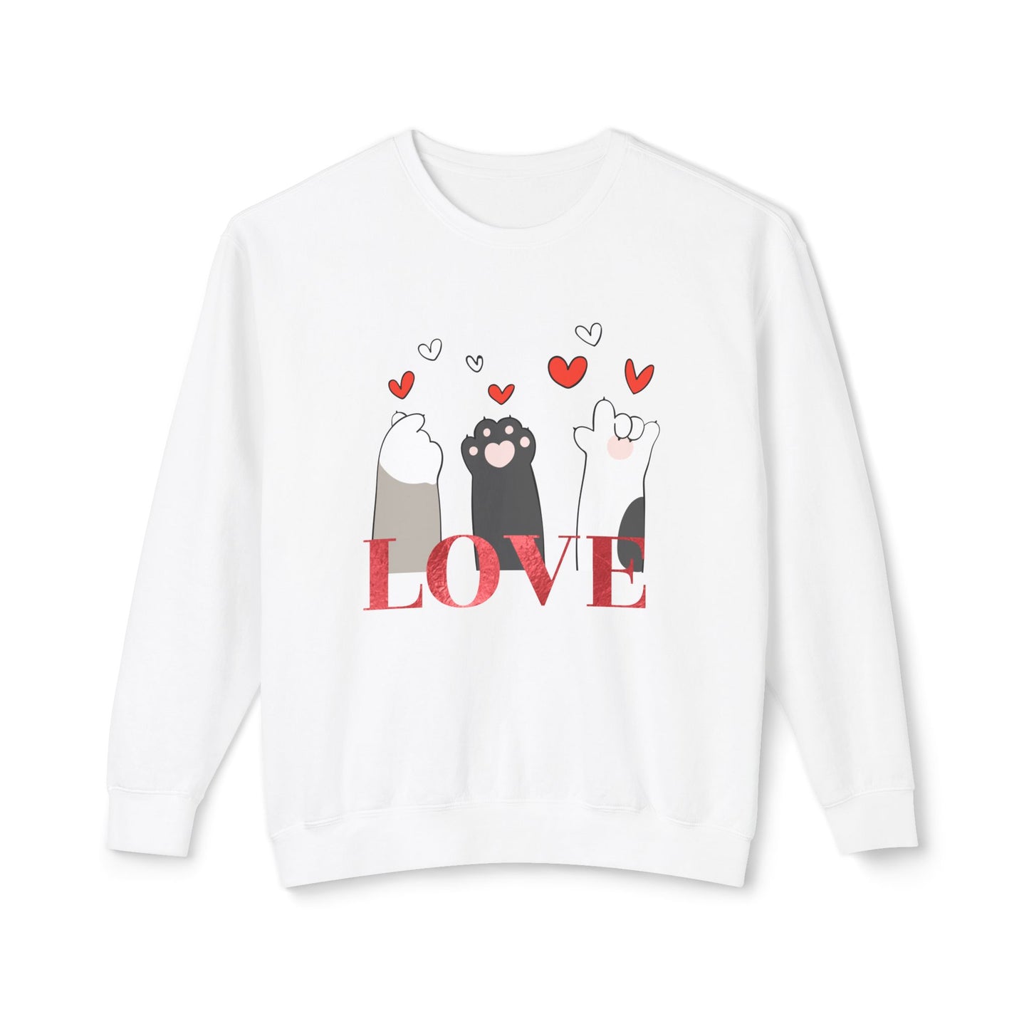 Pet's Paws, Love - Unisex Lightweight Crewneck Sweatshirt - 11477