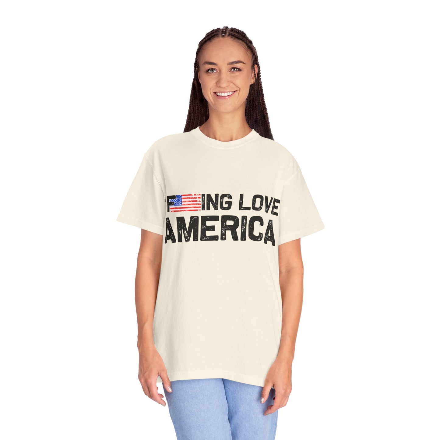 Unisex T-Shirt with Patriotic Love for America, Casual Tee, Independence Day Gift, Love America Shirt, Gift for Patriot - 13654