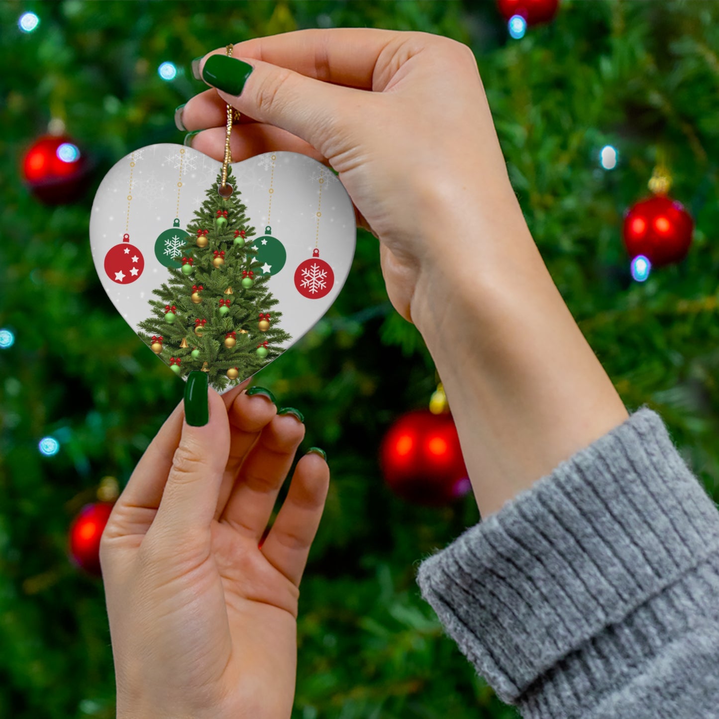 Christmas Tree Magic - Ceramic Ornament, 4 Shapes