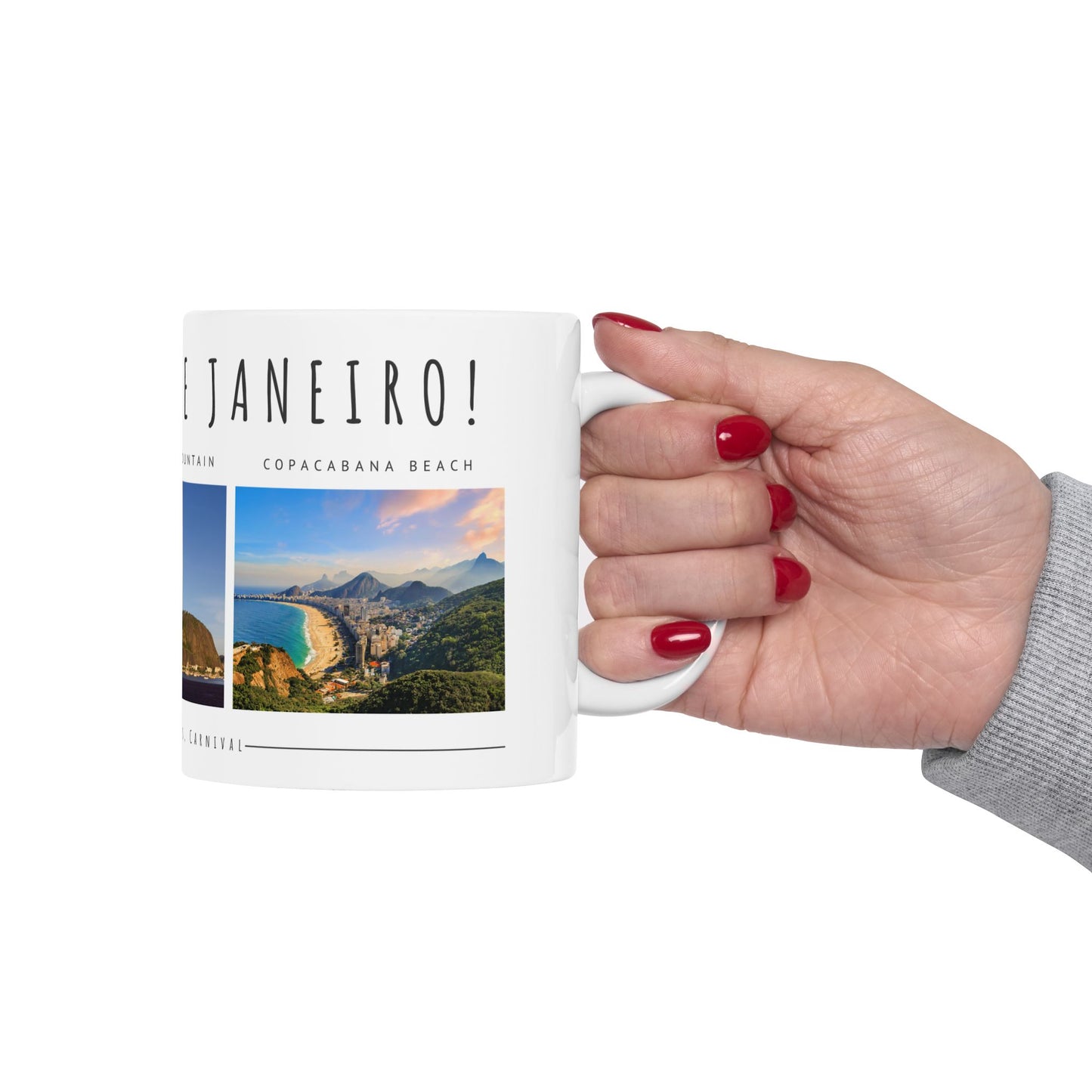 Hello Rio de Janeiro, Ceramic Mug - Explore Iconic Landmarks, Perfect Gift for Travelers & Adventurers - 12010
