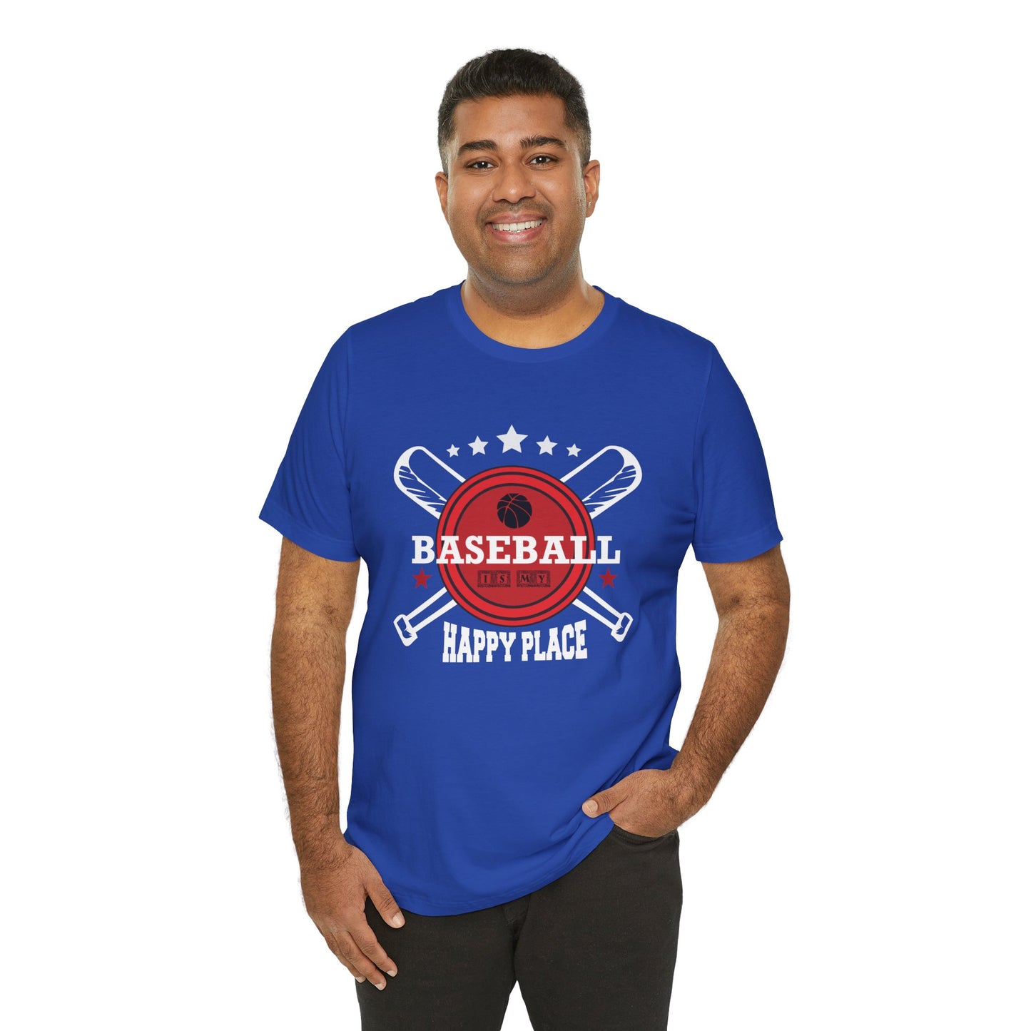 Baseball: Happy Place - Unisex Jersey Short Sleeve Tee