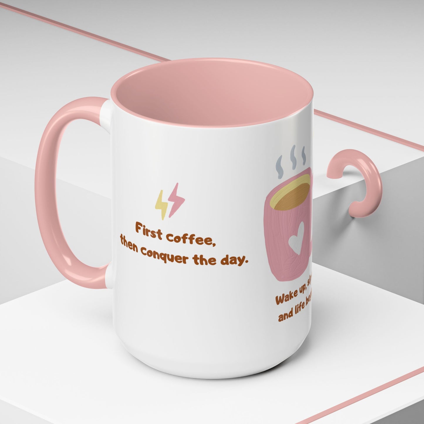 Wake Up, Sip Up, Life Begins - Accent Coffee Mug (11, 15oz) - 11332