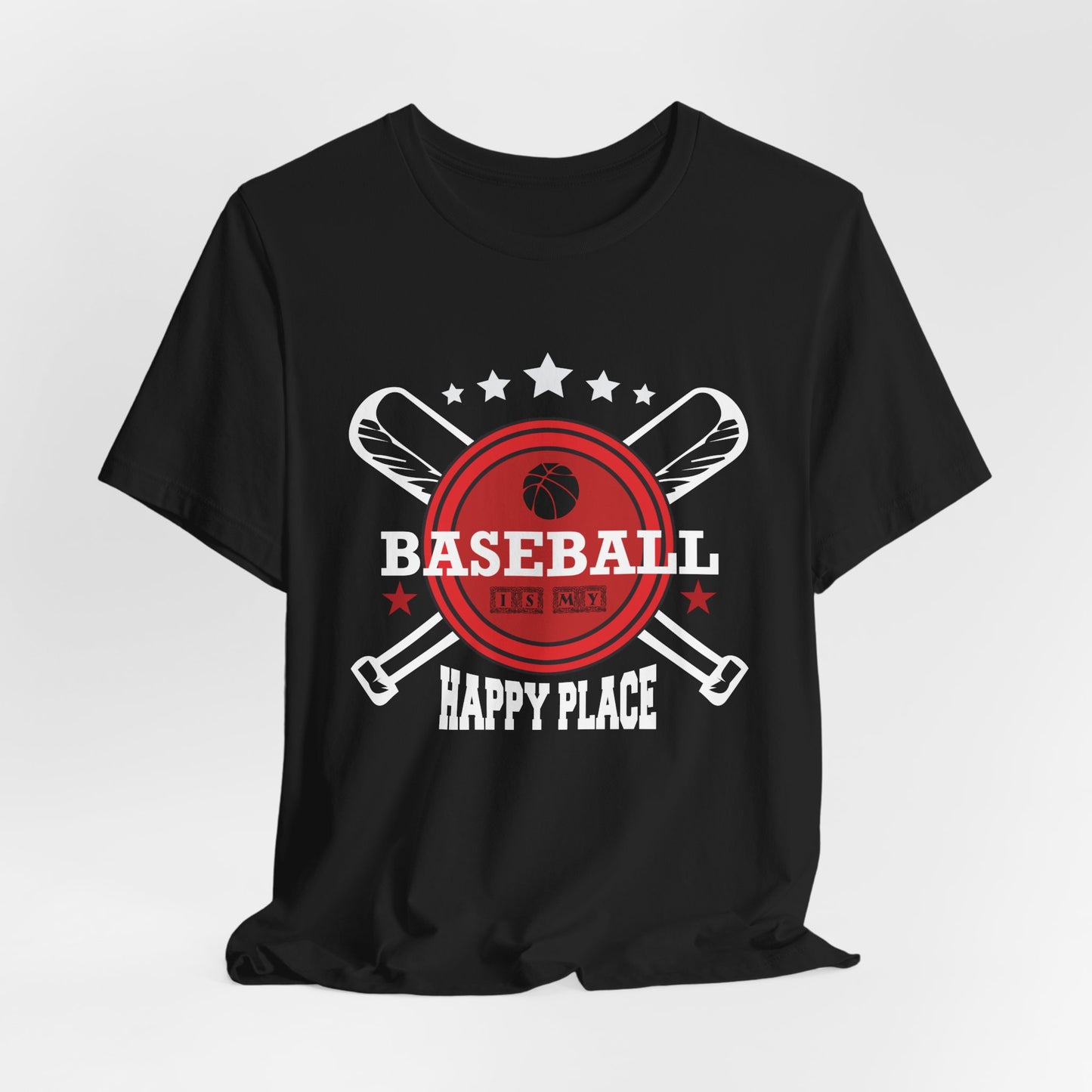 Baseball: Happy Place - Unisex Jersey Short Sleeve Tee - 13912